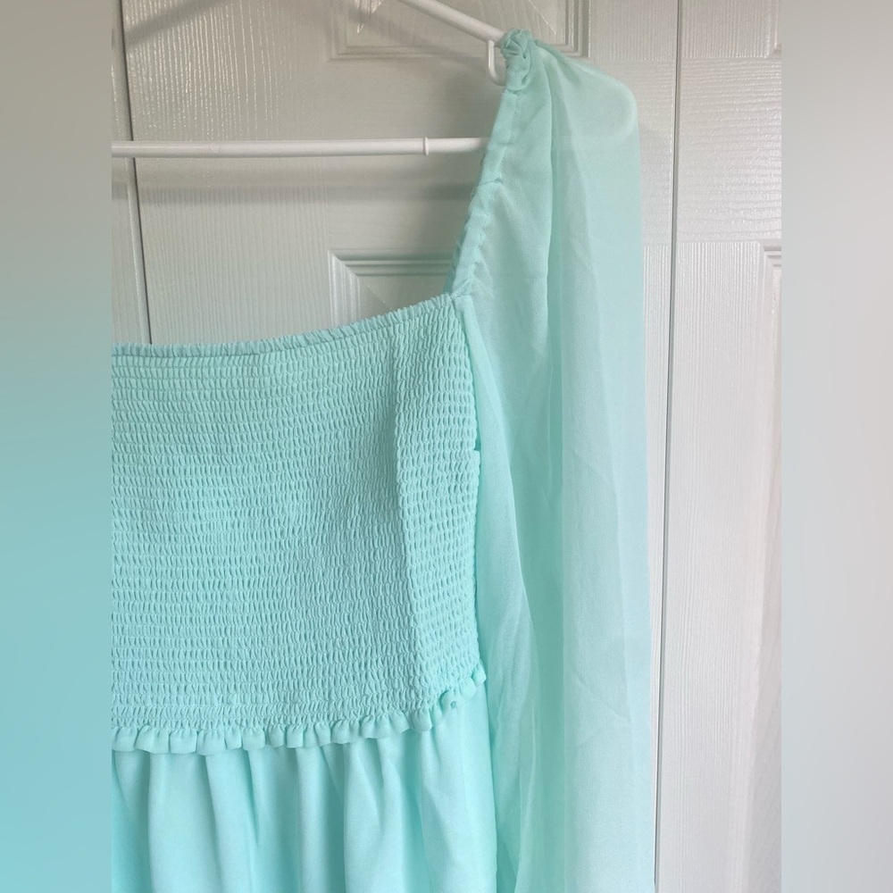 New Aritzia Wilfred Tempest Mini Dress Smocked chiffon mini dress - Picture 7 of 13